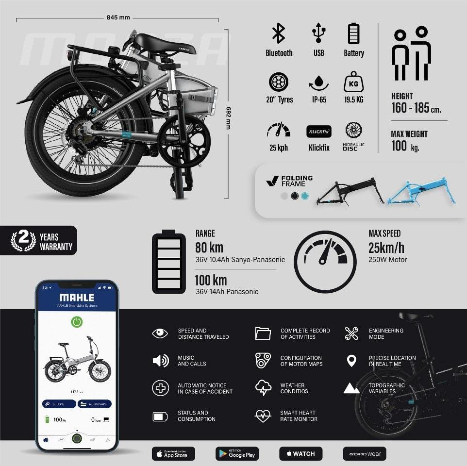 LEGEND EBIKES Monza, Vélo Électrique Pliant