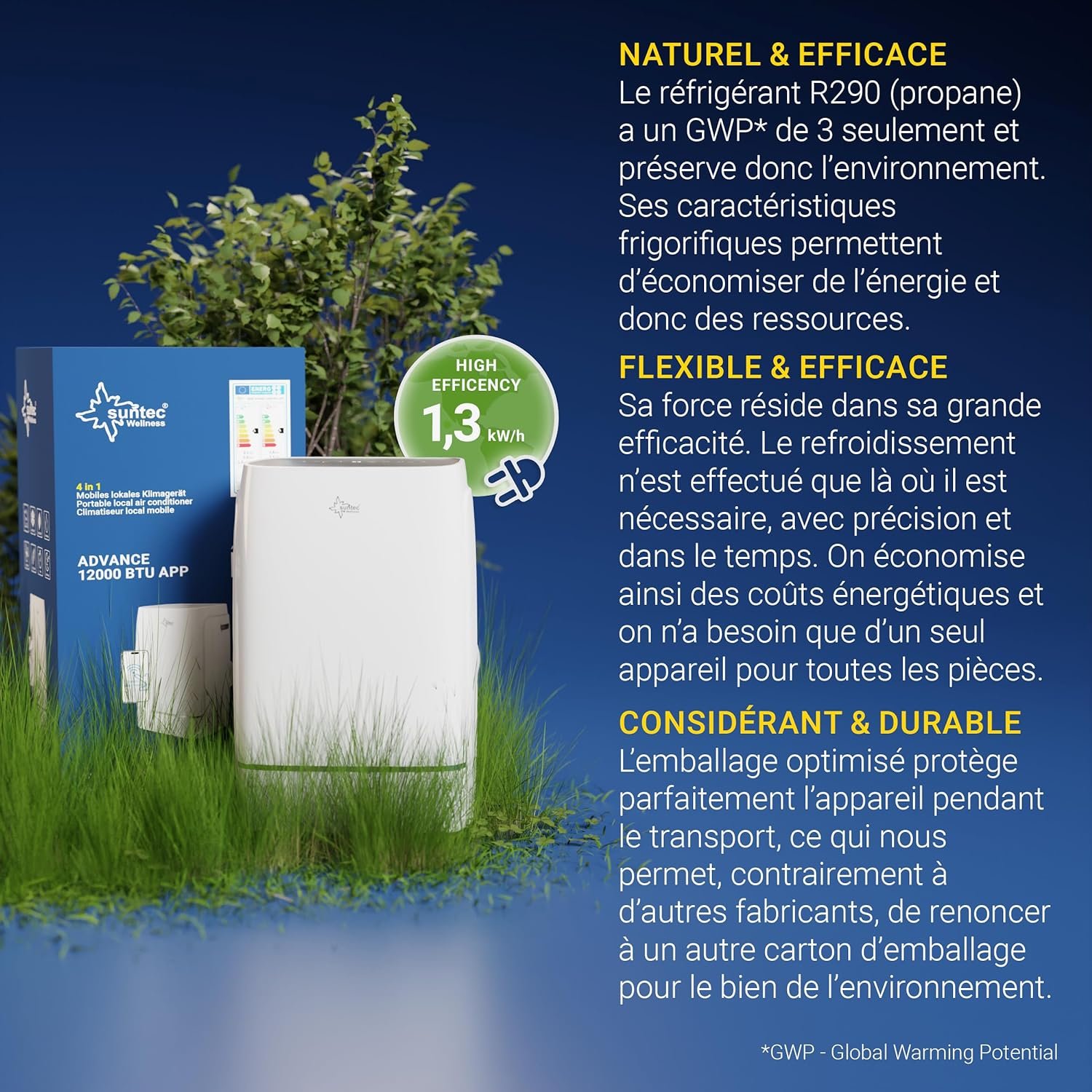 Suntec Climatiseur Mobile Silencieux Advance